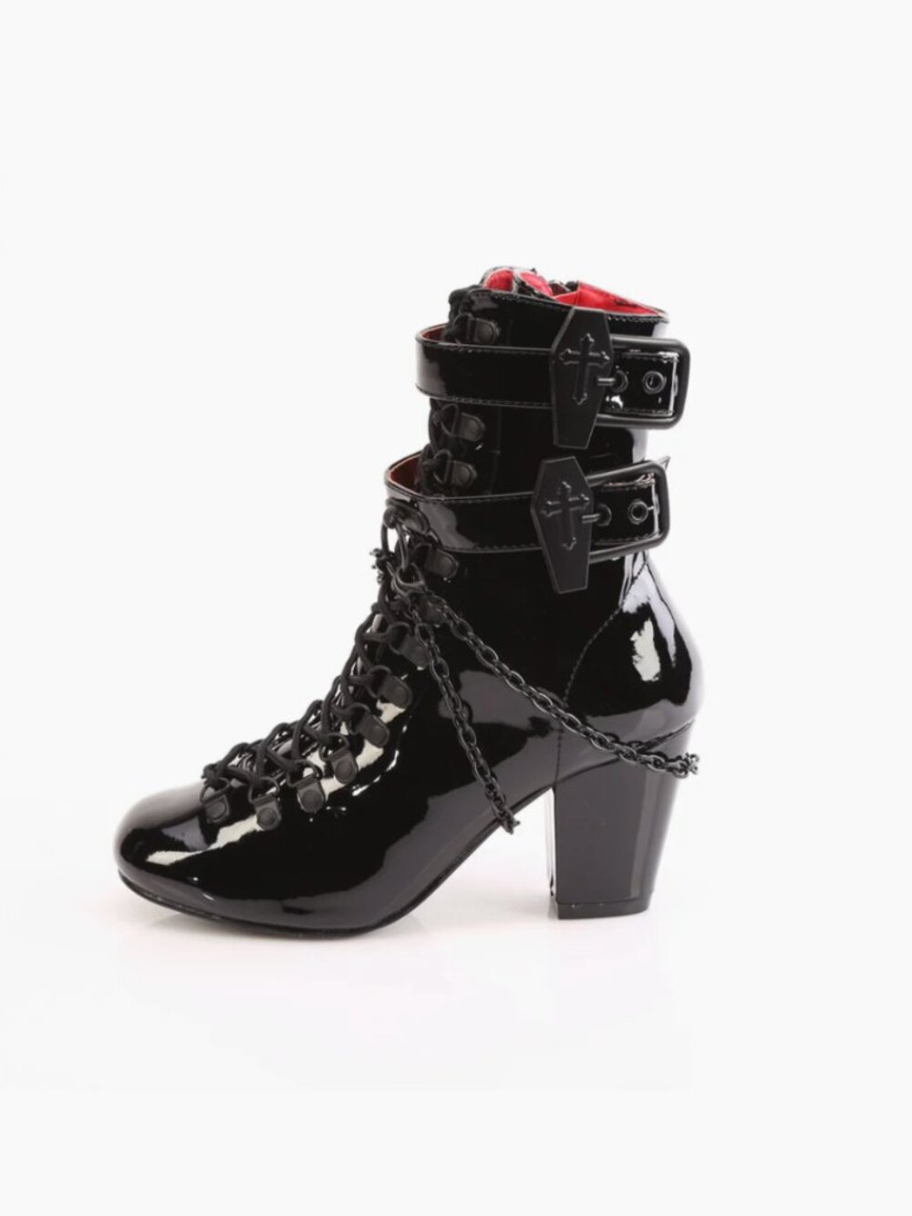 Demonia Cult Vivika-128 Black Patent Boots Women's Size 9